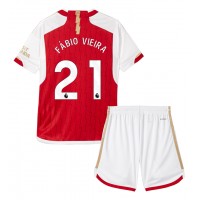 Camiseta Arsenal Fabio Vieira #21 Primera Equipación Replica 2023-24 para niños mangas cortas (+ Pantalones cortos)